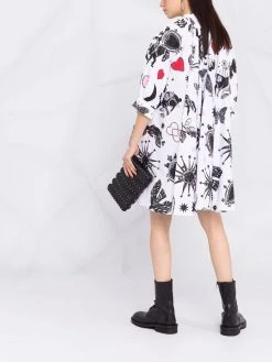 Alexander McQueen abstract-print shift-shirt dress