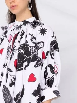 Alexander McQueen abstract-print shift-shirt dress