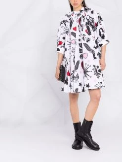 Alexander McQueen abstract-print shift-shirt dress