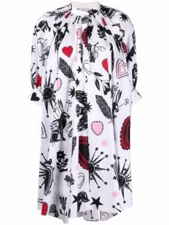 Alexander McQueen abstract-print shift-shirt dress