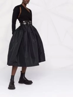 Alexander McQueen logo-embroidered cashmere shrug