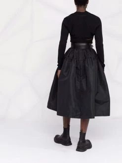 Alexander McQueen logo-embroidered cashmere shrug