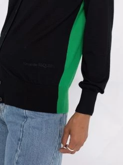 Alexander McQueen contrast-panel cashmere cardigan