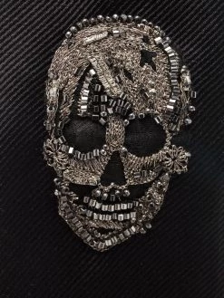 Alexander McQueen beaded-skull silk tie