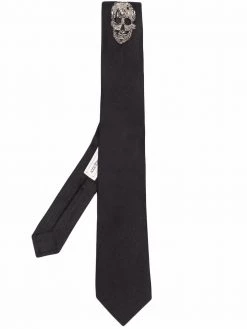 Alexander McQueen beaded-skull silk tie