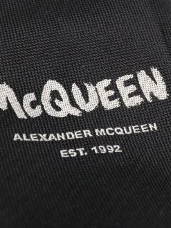 Alexander McQueen embroidered-logo silk tie