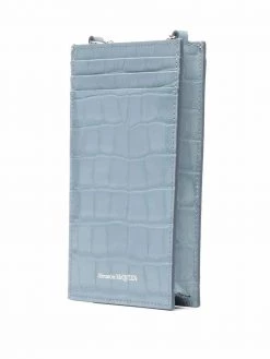 Alexander McQueen skull-charm leather phone bag