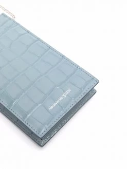 Alexander McQueen skull-charm leather phone bag