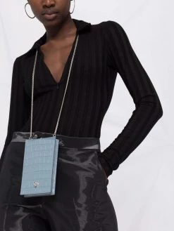 Alexander McQueen skull-charm leather phone bag