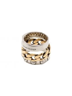 Alexander McQueen triple band Punk ring