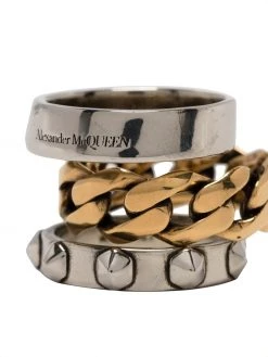 Alexander McQueen triple band Punk ring