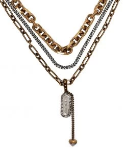 Alexander McQueen triple chain pendant necklace