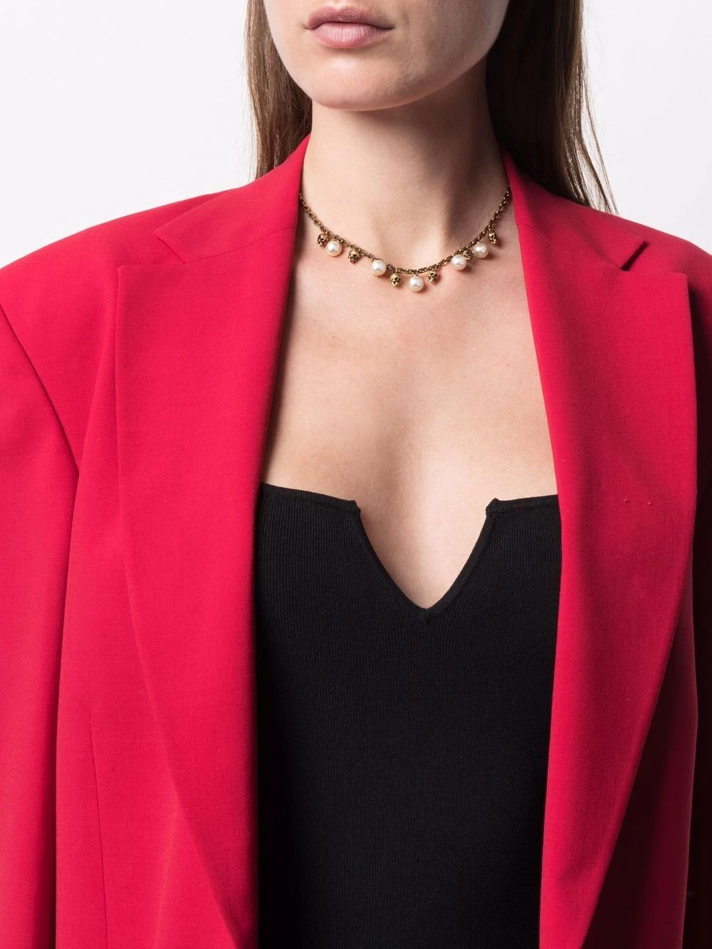 Wholesale ๐ Alexander McQueen Skull detail pearl embellished necklace ๐ 2 Alexander McQueen skull-detail pearl-embellished necklace