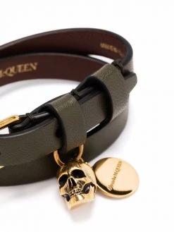 Cheapest 💯 Alexander McQueen Skull embellished wraparound bracelet 👏 5 Alexander McQueen skull-embellished wraparound bracelet