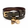 Alexander McQueen skull-embellished wraparound bracelet