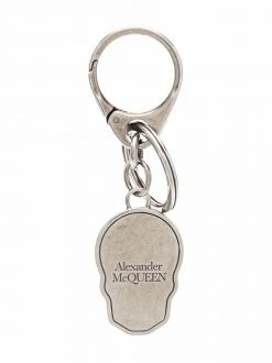 Alexander McQueen logo-print skull keyring