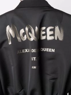Alexander McQueen logo-print double-breasted coat