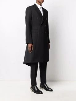 Alexander McQueen logo-print double-breasted coat