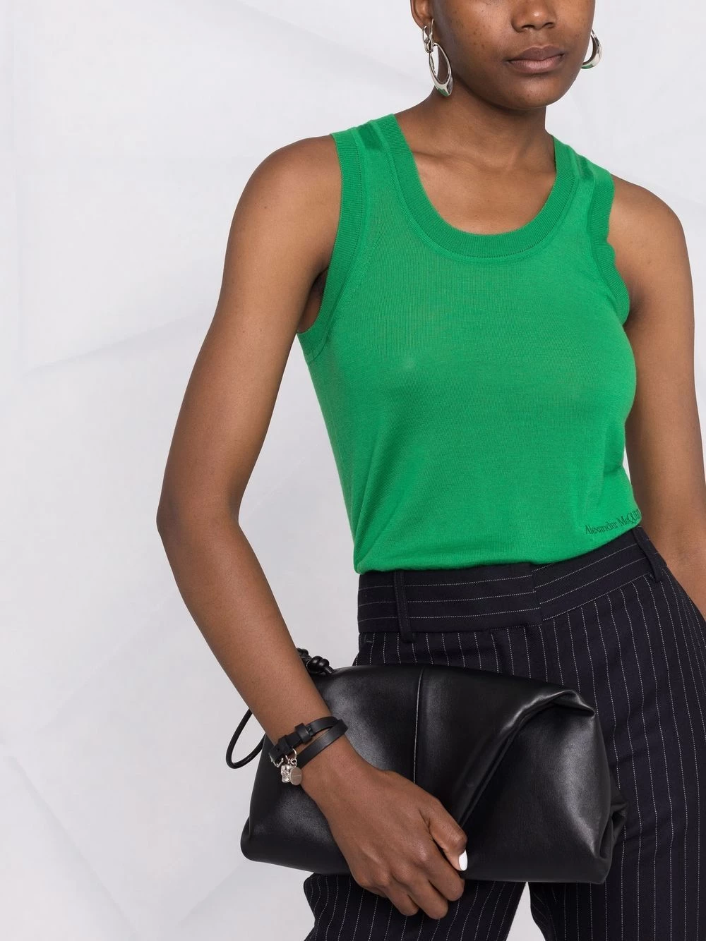 Brand new 😉 Alexander McQueen Logo embroidered cashmere tank top 🎁 5 Alexander McQueen logo-embroidered cashmere tank top