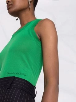 Brand new 😉 Alexander McQueen Logo embroidered cashmere tank top 🎁 8 Alexander McQueen logo-embroidered cashmere tank top