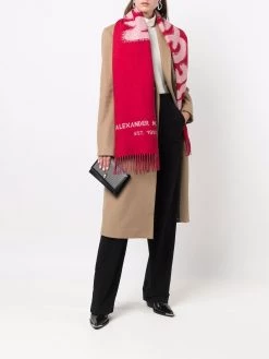 Alexander McQueen intarsia logo wool scarf