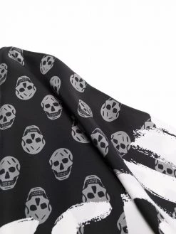 Alexander McQueen logo embroidered silk scarf