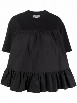 Alexander McQueen ruffle-trim flared blouse