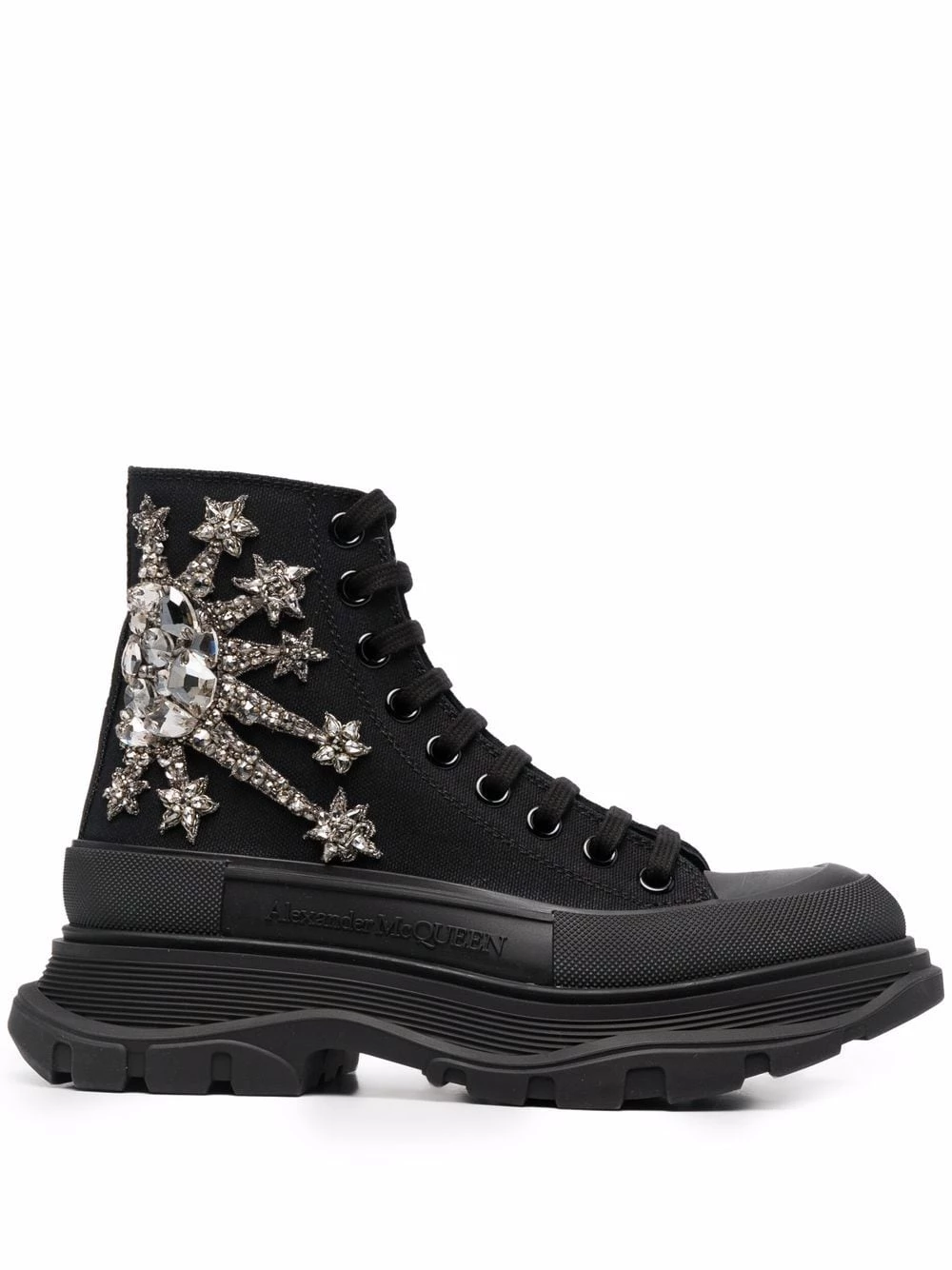 Best Pirce ๐ Alexander McQueen Tread Slick Montante embellished ๐ฅพ boots โจ 1 Alexander McQueen Tread Slick Montante embellished boots