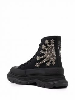 Best Pirce ๐ Alexander McQueen Tread Slick Montante embellished ๐ฅพ boots โจ 6 Alexander McQueen Tread Slick Montante embellished boots