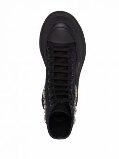 Best Pirce ๐ Alexander McQueen Tread Slick Montante embellished ๐ฅพ boots โจ 7 Alexander McQueen Tread Slick Montante embellished boots