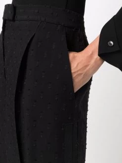 Alexander McQueen logo-embroidered high-waisted trousers