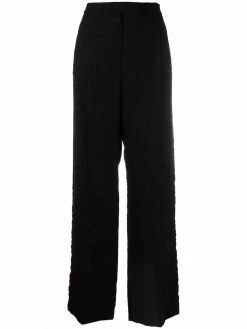 Alexander McQueen logo-embroidered high-waisted trousers