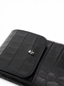 Alexander McQueen crocodile-effect phone pouch