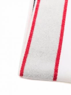 Alexander McQueen fringed logo-stripe scarf