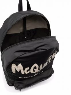 Deals 👍 Alexander McQueen Logo print 🎒 backpack 😍 9 Alexander McQueen logo-print backpack