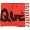 Alexander McQueen logo embroidered knit scarf