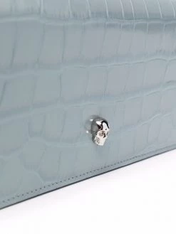Alexander McQueen crocodile-effect skull-stud wallet