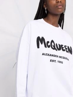 Alexander McQueen logo-print crew neck sweatshirt