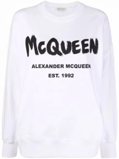 Alexander McQueen logo-print crew neck sweatshirt