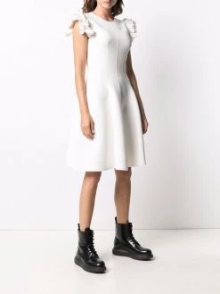 Alexander McQueen ruffle-detail belted dress