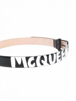 Alexander McQueen logo paint print belt