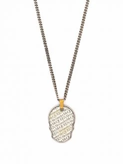 Alexander McQueen skull tag chain necklace