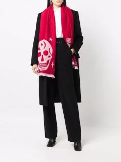 Alexander McQueen two-tone jacquard-wool scarf