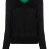 Alexander McQueen colour-block V-neck knitted jumper