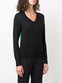 Alexander McQueen colour-block V-neck knitted jumper