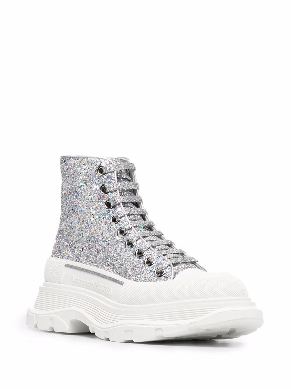Best deal โ๏ธ Alexander McQueen Glitter embellished Tread Slick ๐ฅพ boots ๐ 2 Alexander McQueen glitter-embellished Tread Slick boots