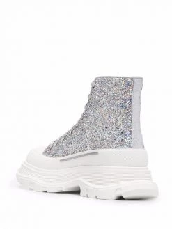 Best deal โ๏ธ Alexander McQueen Glitter embellished Tread Slick ๐ฅพ boots ๐ 6 Alexander McQueen glitter-embellished Tread Slick boots