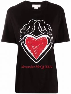 Alexander McQueen kissing birds T-shirt