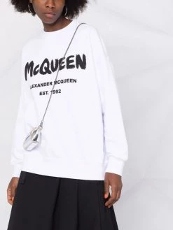 Alexander McQueen logo-print cotton sweatshirt