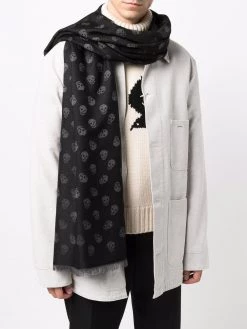 Alexander McQueen skull-print fringed scarf